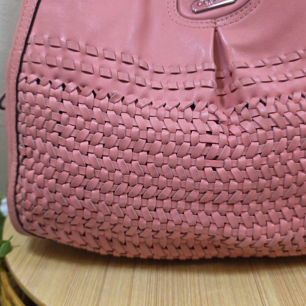 Coach Madison Maggie Woven Leather Shoulder Bag Salmon Pink F23385 Leather - Picture 5 of 16